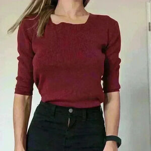 Dress Barn, sweater , Burgundy, Square Neck,  Size Small